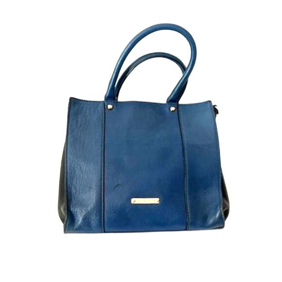 Rebecca Minkoff Mini MAB Satchel Crossbody Leather Blue Black - Picture 3 of 8